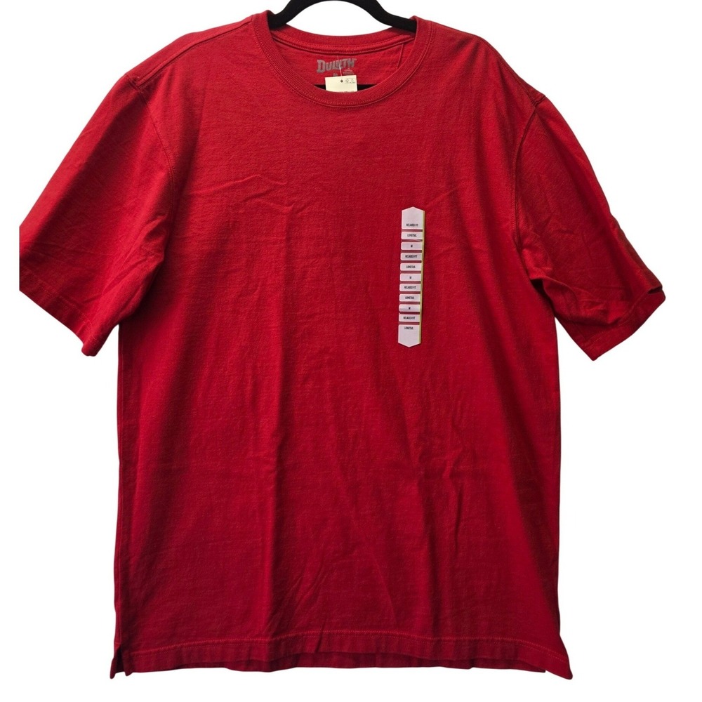 Duluth Trading Co Men Red Longtail T-Shirt Relaxed Fit Cotton Size M New 3237-52